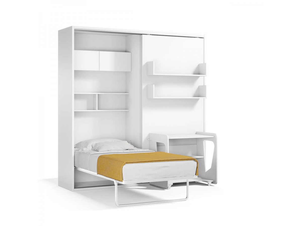 Amore - Flat Side Folding Wall Bunks with Desk