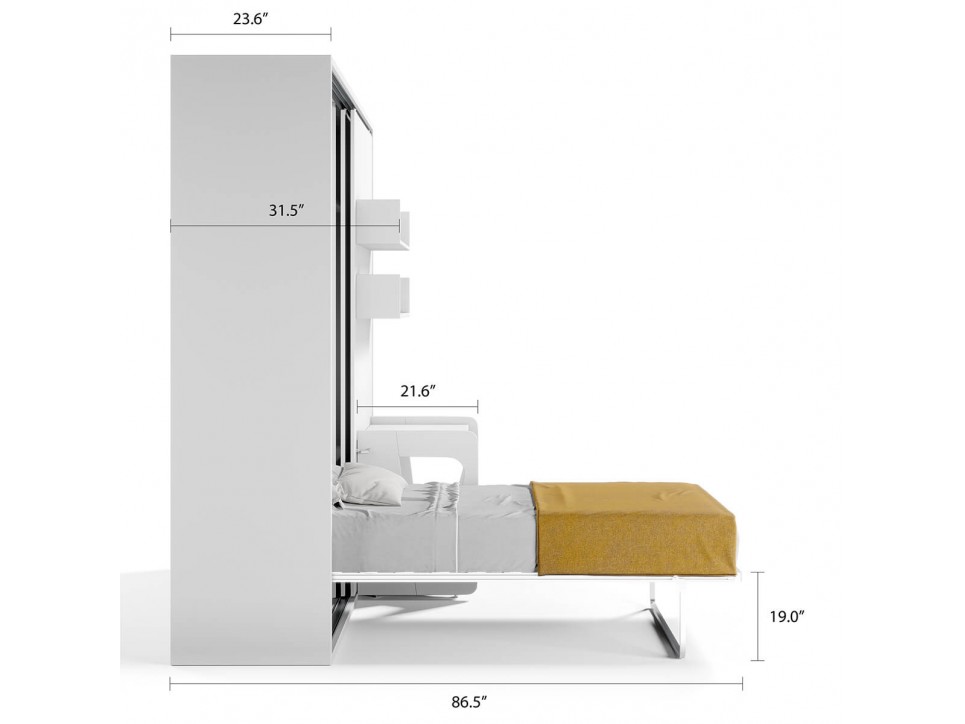 Studio 5 Twin / Twin XL Wall Murphy Bed System with Desk