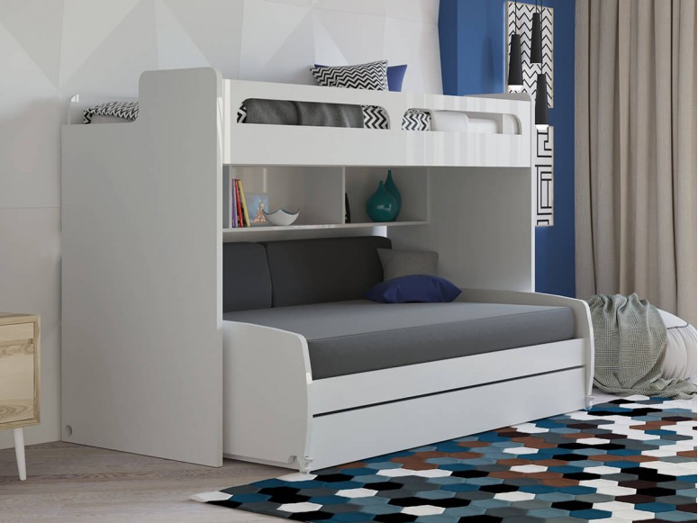 Twin Bunk with Bookshelf and Storage