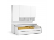 Compact Twin XL Sofa bed and Cabinets Wall System