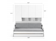 Compact Full/Full XL Sofa bed and Cabinets Wall System