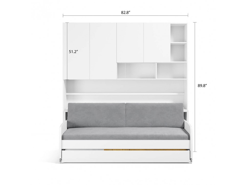 Eco Compact Full/Full XL Sofa Bed and Cabinet System