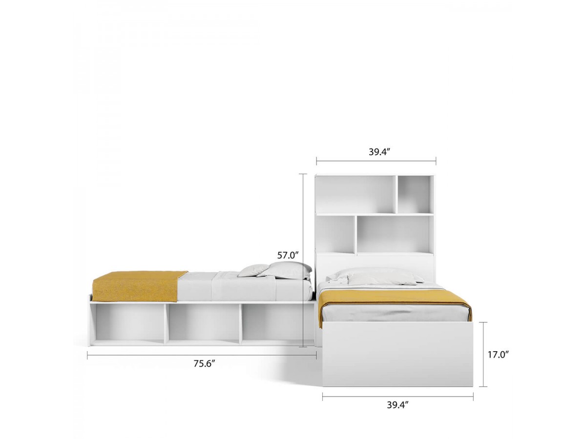 corner twin bed set